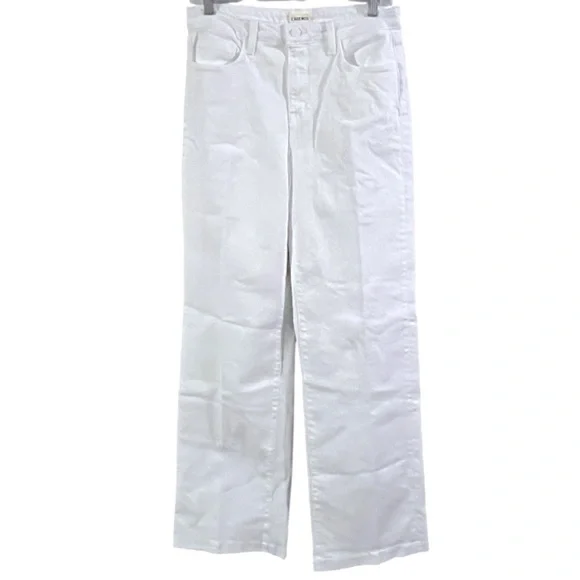 NEW L'Agence Women's Clayton Jeans Blanc White Wide Leg High Rise Cotton - Picture 8 of 14